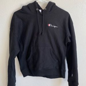 Black Champion Logo Hoodie